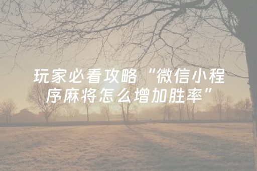必备攻略“微乐湖南麻将自建房怎么赢”（通用挂软件多少钱)