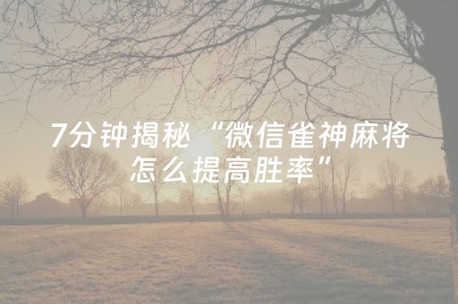 厉害了“微信吉祥麻将输赢规律”（赢的技巧规律)