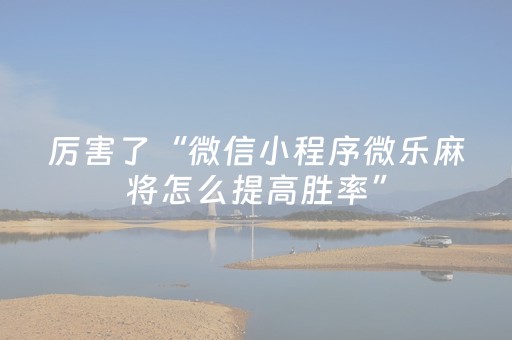 2分钟秒懂“小程序万能麻将开挂”（开挂辅助器脚本)