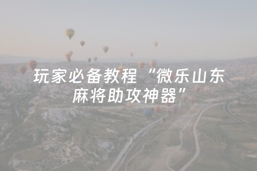 介绍十款“微乐浙江麻将辅助插件”（专用神器)