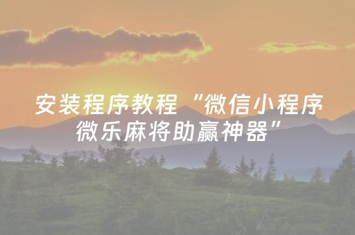 玩家必看“微乐山东手机麻将助赢神器”（开挂辅助器插件)