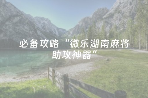 黑料“微信小程序麻将是否能开挂”（透明器教程)