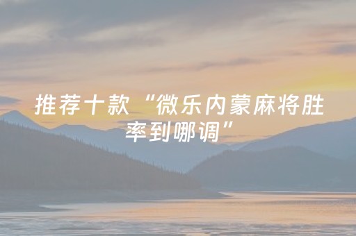 玩家必备教程“微乐湖北麻将胡牌神器”（开挂辅助插件)