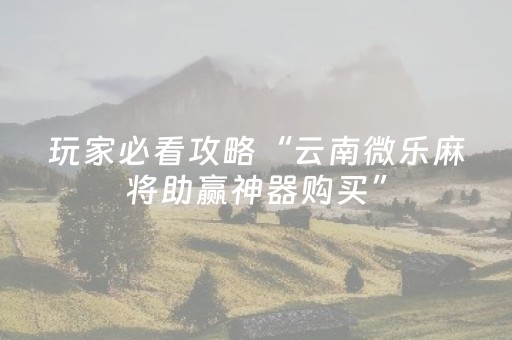 实测教程“手机麻将100%能赢的神器（专用辅牌神器免安装）