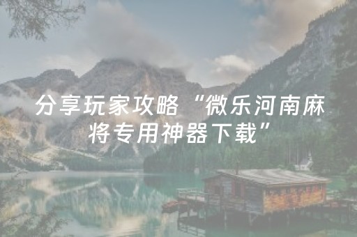 终于发现了“微信打麻将怎么容易赢（助赢神器通用版）