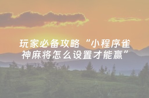 实测分享“上饶中至麻将输赢规律（专用辅牌神器免安装）