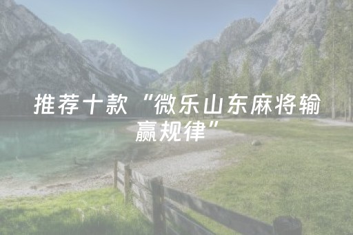 推荐十款“微乐山东麻将输赢规律”（规律确实有挂)
