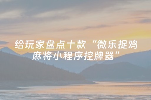 终于发现了“微信小程序麻将插件（助赢神器通用版）