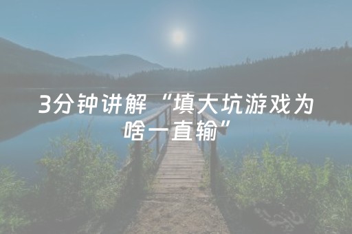 3分钟讲解“填大坑游戏为啥一直输”（攻略插件)