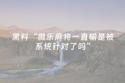 实测结果“手机打麻将软挂神器（助赢神器通用版）