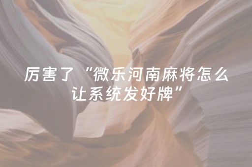 实测辅助“微乐河南麻将为什么总是输（专用辅牌神器免安装）
