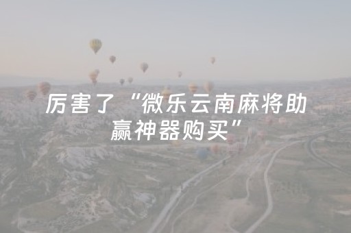 厉害了“微乐云南麻将助赢神器购买”（有什么规律)