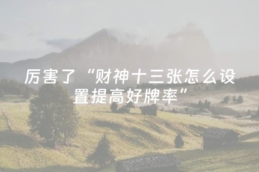 玩家必看攻略“手机十三水怎么拿好牌（助赢神器通用版）