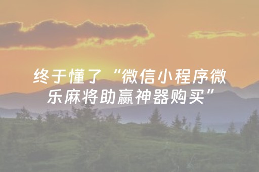 玩家必看攻略“微信微乐麻将助赢神器购买（助赢神器通用版）