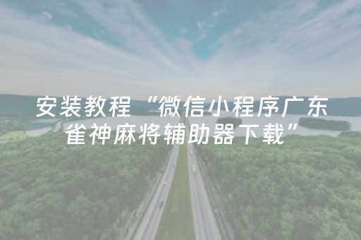 安装教程“微信小程序广东雀神麻将辅助器下载”（助攻神器)
