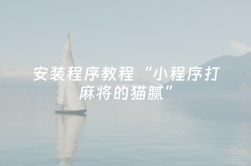 安装程序教程“小程序打麻将的猫腻”（自建房胜负规律)