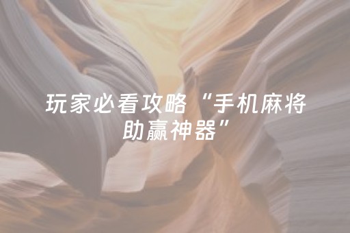 实测辅助“功夫麻将插件（专用辅牌神器免安装）