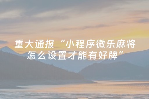 玩家实测“微乐捉鸡麻将插件购买（助赢神器通用版）