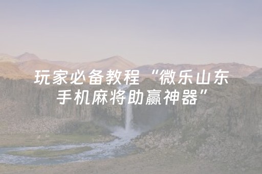 我来教大家“手机微乐麻将免安装控牌器（助赢神器通用版）