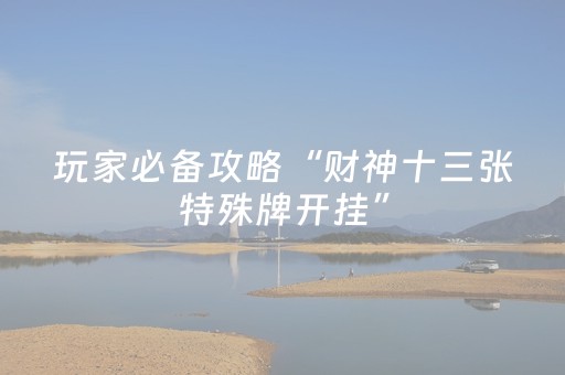 玩家必备攻略“财神十三张特殊牌开挂”（为什么有人一直赢)