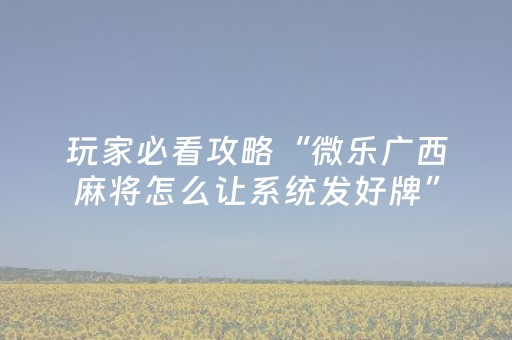 3分钟学会“微乐麻将插件胜率设置（助赢神器通用版）