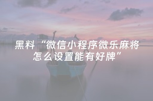 玩家必备教程“微信打麻将有什么软件可以赢（专用辅牌神器免安装）