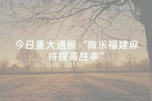 玩家实测“微信小程序微乐麻将怎么能调好牌（专用辅牌神器免安装）