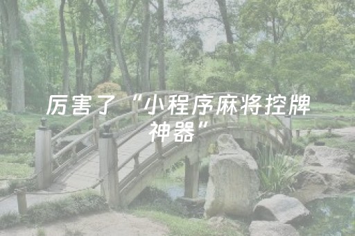 胜率设置方法“最新普通麻将机控牌器（助赢神器通用版）