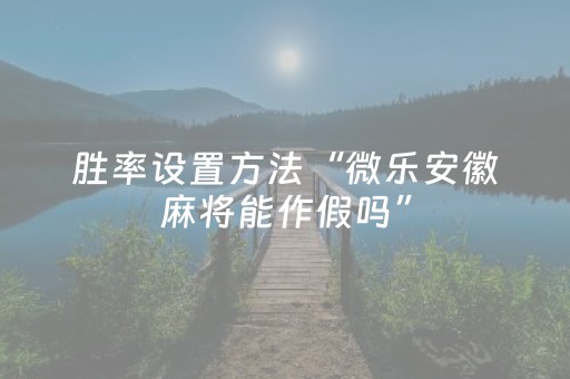 3分钟学会“微乐麻将插件胜率设置（专用辅牌神器免安装）