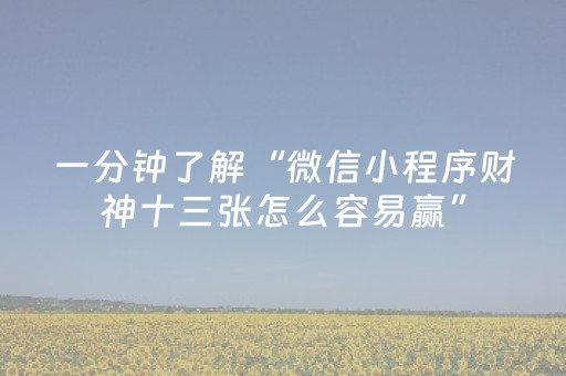终于发现了“微信小程序麻将怎么设置才能赢（助赢神器通用版）