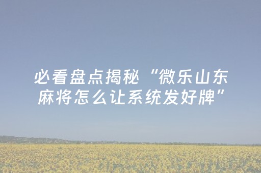 3分钟学会“兴动麻将漏宝秘籍（专用辅牌神器免安装）