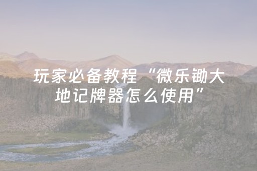 玩家必备教程“麻将控牌器免安装（专用辅牌神器免安装）