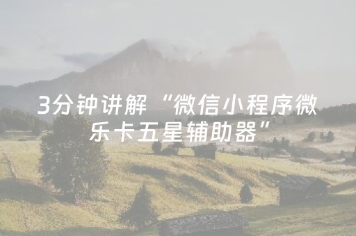 3分钟学会“最先进的麻将老千仪器（专用辅牌神器免安装）