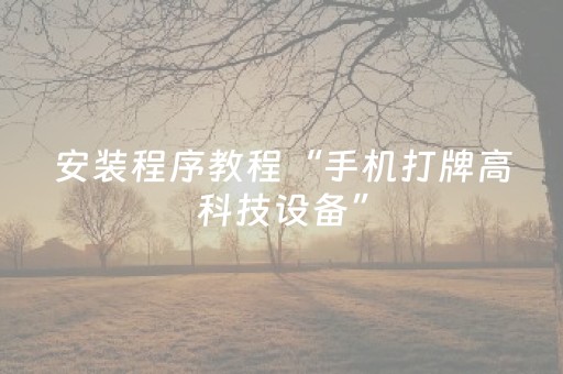 必看教程“程序麻将机检测仪（助赢神器通用版）