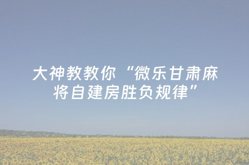 分享辅助“微信小程序微乐麻将怎么能调好牌（专用辅牌神器免安装）