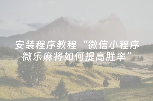 实测辅助“牵手跑得快透视器（专用辅牌神器免安装）