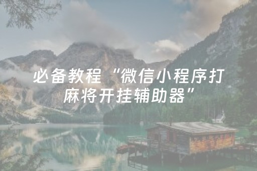 分享辅助“微信小程序微乐麻将助赢神器购买（助赢神器通用版）