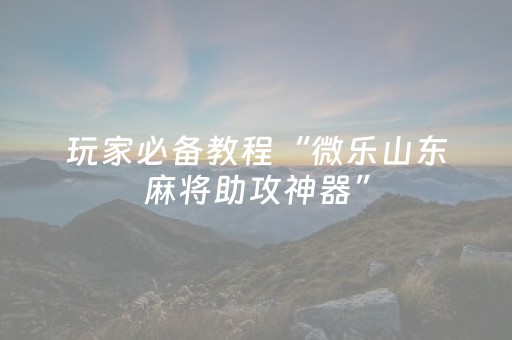 终于发现了“麻将机程序控牌器是真的吗（专用辅牌神器免安装）