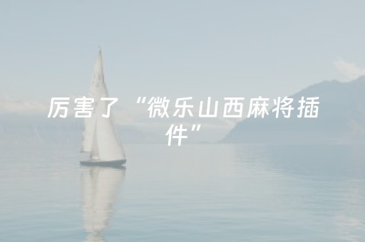 厉害了“微乐山西麻将插件”（万能开挂神器)