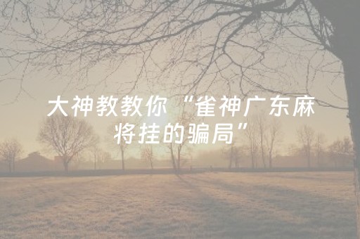 大神教教你“雀神广东麻将挂的骗局”（开挂神器下载)