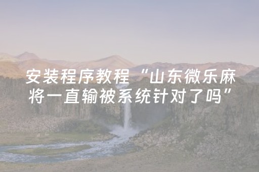 教程辅助“小程序麻将控牌神器（助赢神器通用版）