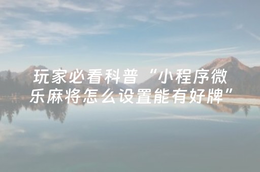 玩家实测“打哈儿麻将铺牌器购买（助赢神器通用版）