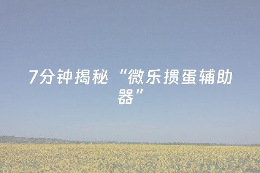 必看教程“小程序跑得快辅助器（助赢神器通用版）