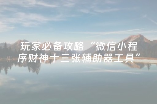 玩家实测“手机打麻将十打九赢神器（助赢神器通用版）