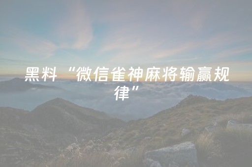 必看教程“雀神广东麻将插件骗局最新曝光（专用辅牌神器免安装）