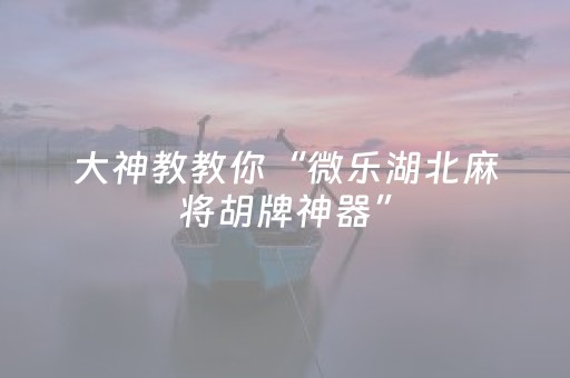 实测教程“微乐麻将助赢神器（专用辅牌神器免安装）