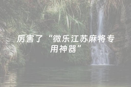 实测辅助“微信麻将雀神有挂吗（专用辅牌神器免安装）