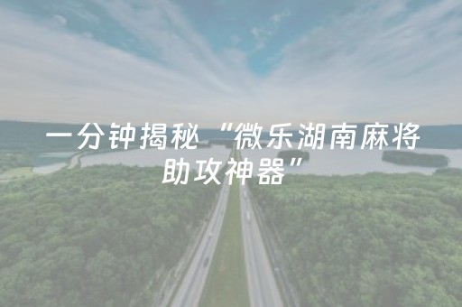 一分钟揭秘“微乐湖南麻将助攻神器”（开挂辅助脚本)
