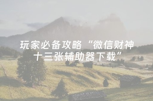 玩家实测“心悦麻将看牌工具（专用辅牌神器免安装）