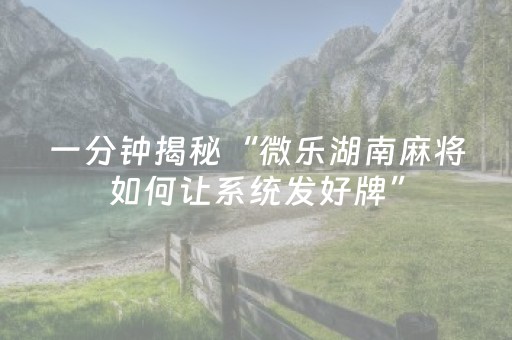 玩家实测“微信小程序麻将有挂吗（助赢神器通用版）